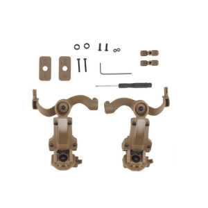 TACTICAL MULTI-ANGLE ROTATION HELMET RAIL ADAPTER TAN