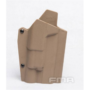 FUNDA PISTOLA + LINTERNA POLIMERO FMA G17 TAN