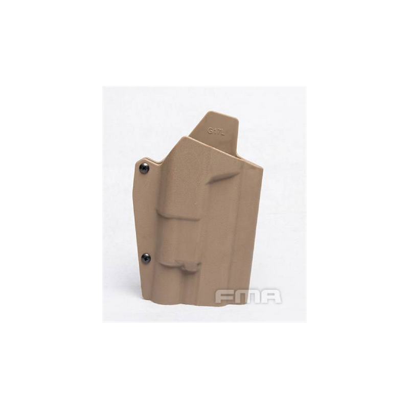 FUNDA PISTOLA + LINTERNA POLIMERO FMA G17 TAN