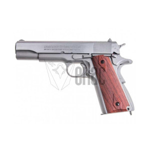 PISTOLA P1911 4.5MM CO2 PLATA-MADERA SWISS ARMS