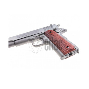 PISTOLA P1911 4.5MM CO2 PLATA-MADERA SWISS ARMS