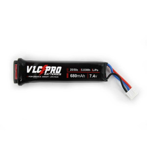 BATERIA VLC PRO LIPO 7.4V 680MAH 25C/50C PISTOLA AEP NEGRA