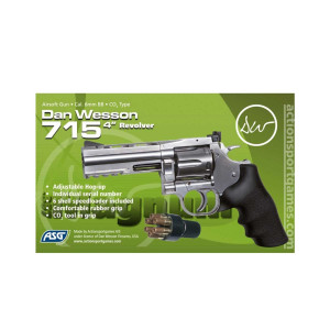 REVOLVER airsoft 6mm DAN WESSON 715 4" CO2 PLATA ASG
