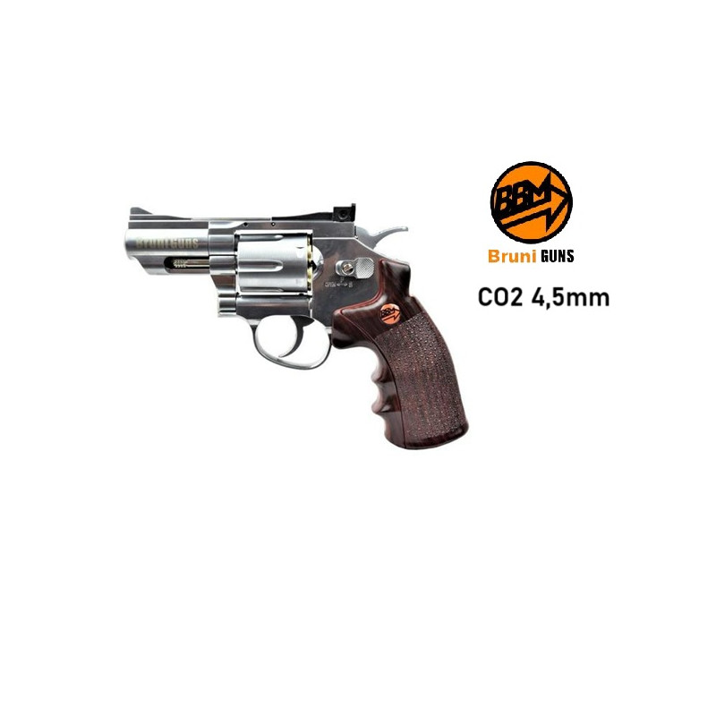BRUNI REVOLVER CO2  4,5mm C.N.823 2,5" PLATA (BR-708S)