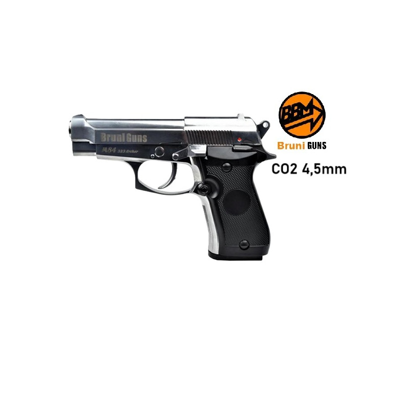 BRUNI PISTOLA CO2  4,5mm C.N.811 M84 PLATA (BR-323MS)