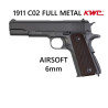 PISTOLA  CO2 1911 BLOWBACK FULLMETAL 6mm KWC