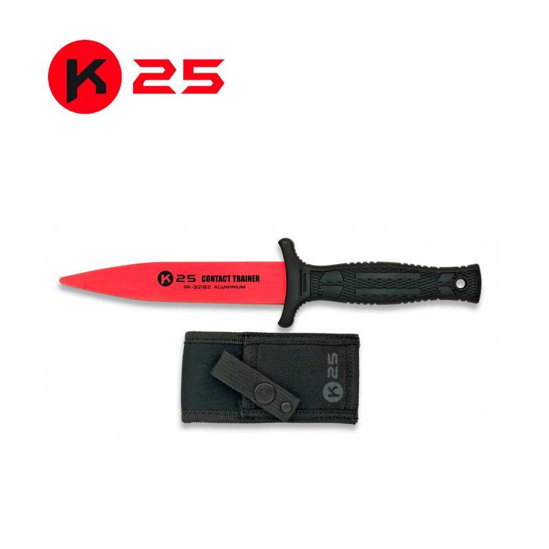 cuchillo K25 entrenamiento rojo.12.5 cm