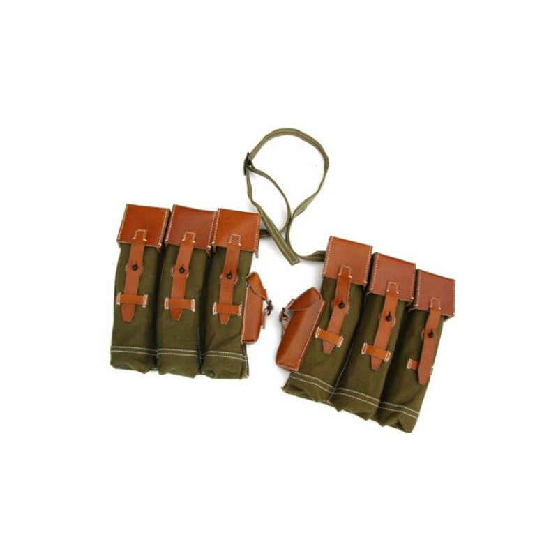 StG 44 magazine pouches with leather flaps - set - repro