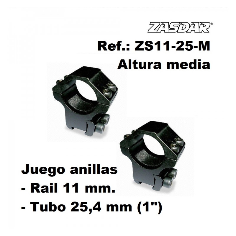 Monturas Zasdar Altura Media Ø25 mm / rail 9 - 11 mm
