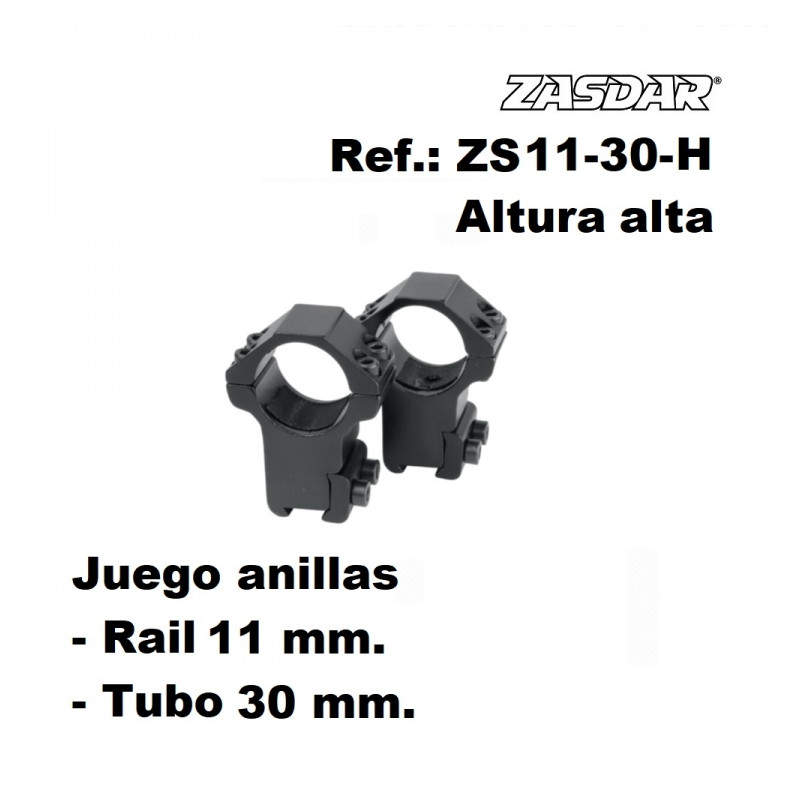 Monturas Zasdar Altura Alta Ø30 mm rail 9-11 mm