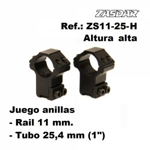 Monturas Zasdar Altura Alta Ø25 mm / rail 9 -...