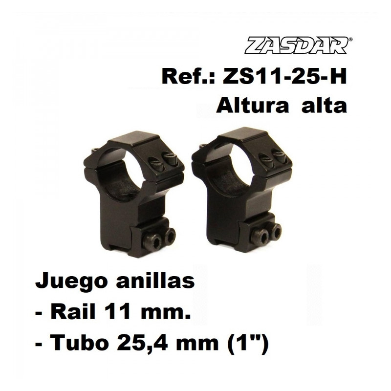 Monturas Zasdar Altura Alta Ø25 mm / rail 9 - 11 mm