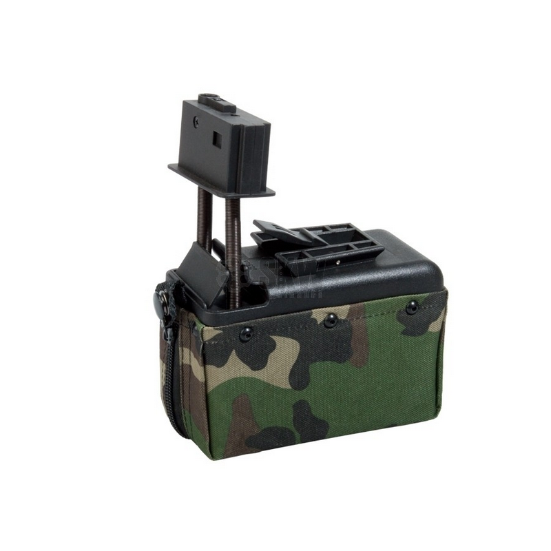 CARGADOR DRUM M249 MINI A&K 1500 RDS WOODLAND