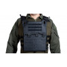 CHALECO PLATE CARRIER JPC MOLLE CORTE LASER NEGRO V18 + 2 PLACAS DE PROTECCION DUMMY