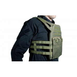 CHALECO PLATE CARRIER JPC MOLLE CORTE LASER od V18 + 2 PLACAS DE PROTECCION DUMMY