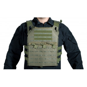 CHALECO PLATE CARRIER JPC MOLLE CORTE LASER od V18 + 2 PLACAS DE PROTECCION DUMMY