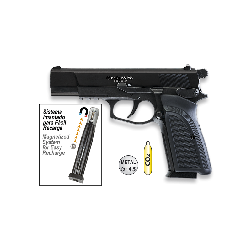 EKOL ES P66 Pistola CO2 Negro cal. 4.5