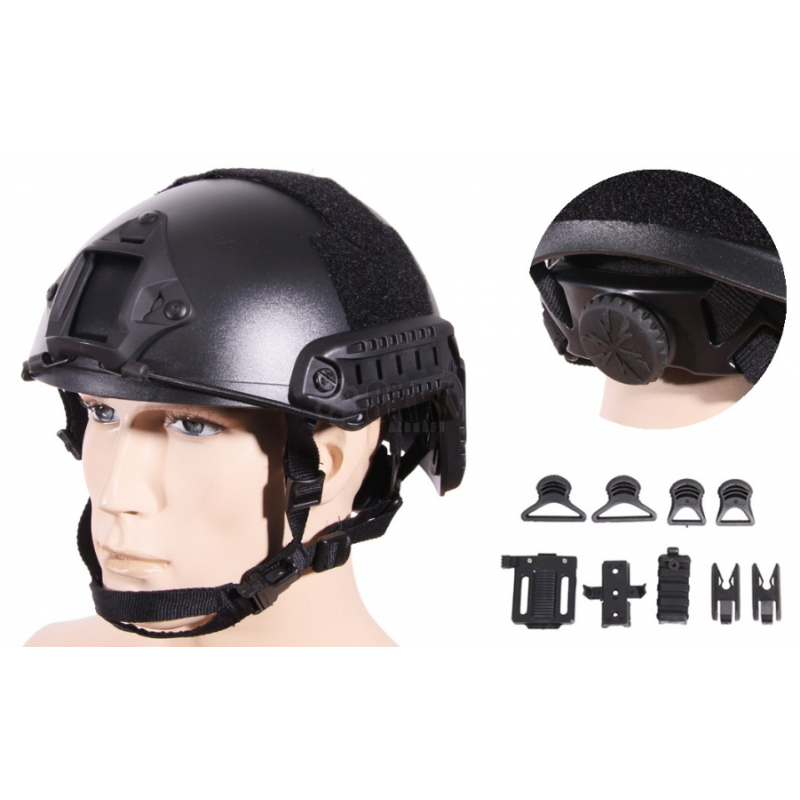 CASCO FAST MH NEGRO AJUSTABLE EMERSON