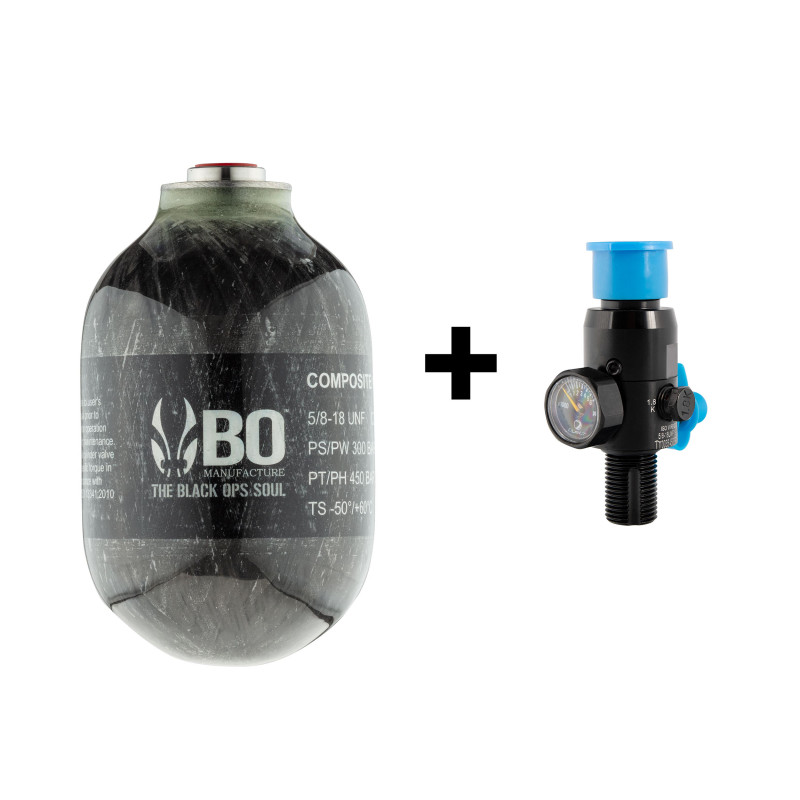 HPA Pack BOTELLA BO Manufacture Kevlar 0,5L + REGULADOR Dye 4500 PSI HPA Pack BOTELLA BO Manufacture Kevlar 0,5L + REGULADOR Dye 4500 PSI