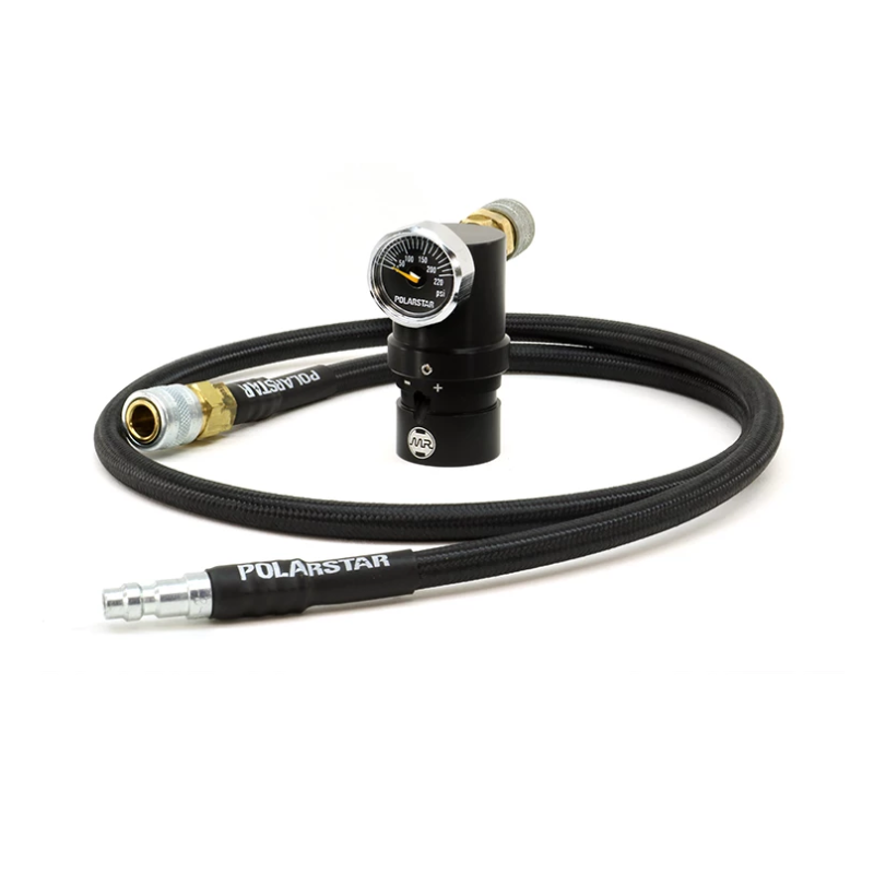 POLARSTAR MICRO REGULATOR GEN 2 W/ 42" BRAIDED AIR LINE, QD FITTING - BK POLARSTAR MICRO REGULATOR GEN 2 W/ 42" BRAIDED AIR LINE, QD FITTING - BK